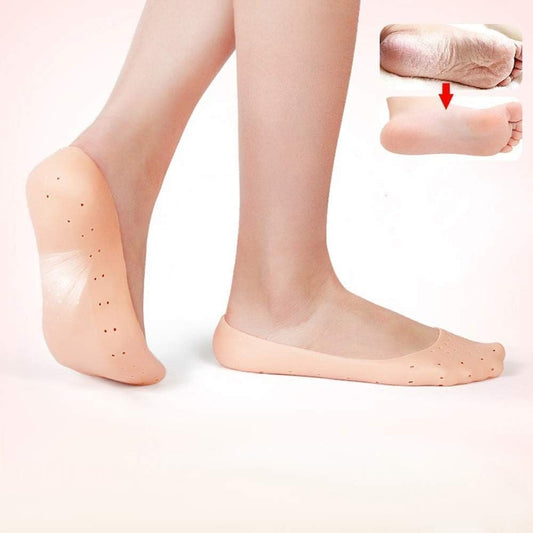 Silicone Anti-Crack Heel Protector Socks (1 Pair) - FREE DELIVERY