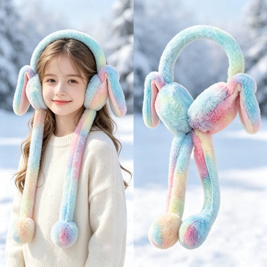 FREE DELIVERY – Cute Plush Bunny Ear Muffs | Soft Winter Ear Warmers