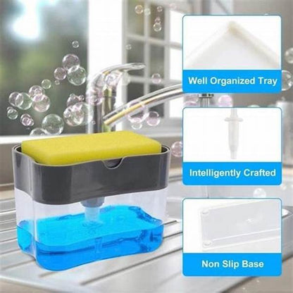 2-in-1 Dish Soap Dispenser with Sponge Holder
