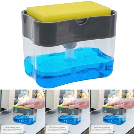 2-in-1 Dish Soap Dispenser with Sponge Holder