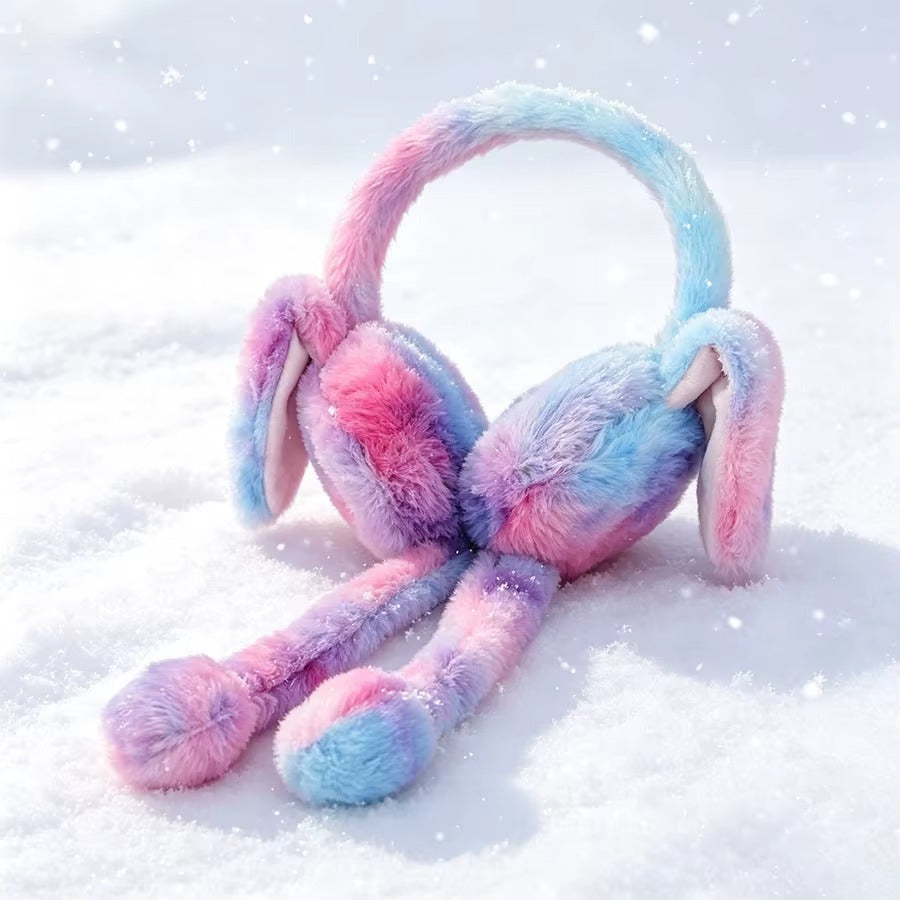 FREE DELIVERY – Cute Plush Bunny Ear Muffs | Soft Winter Ear Warmers